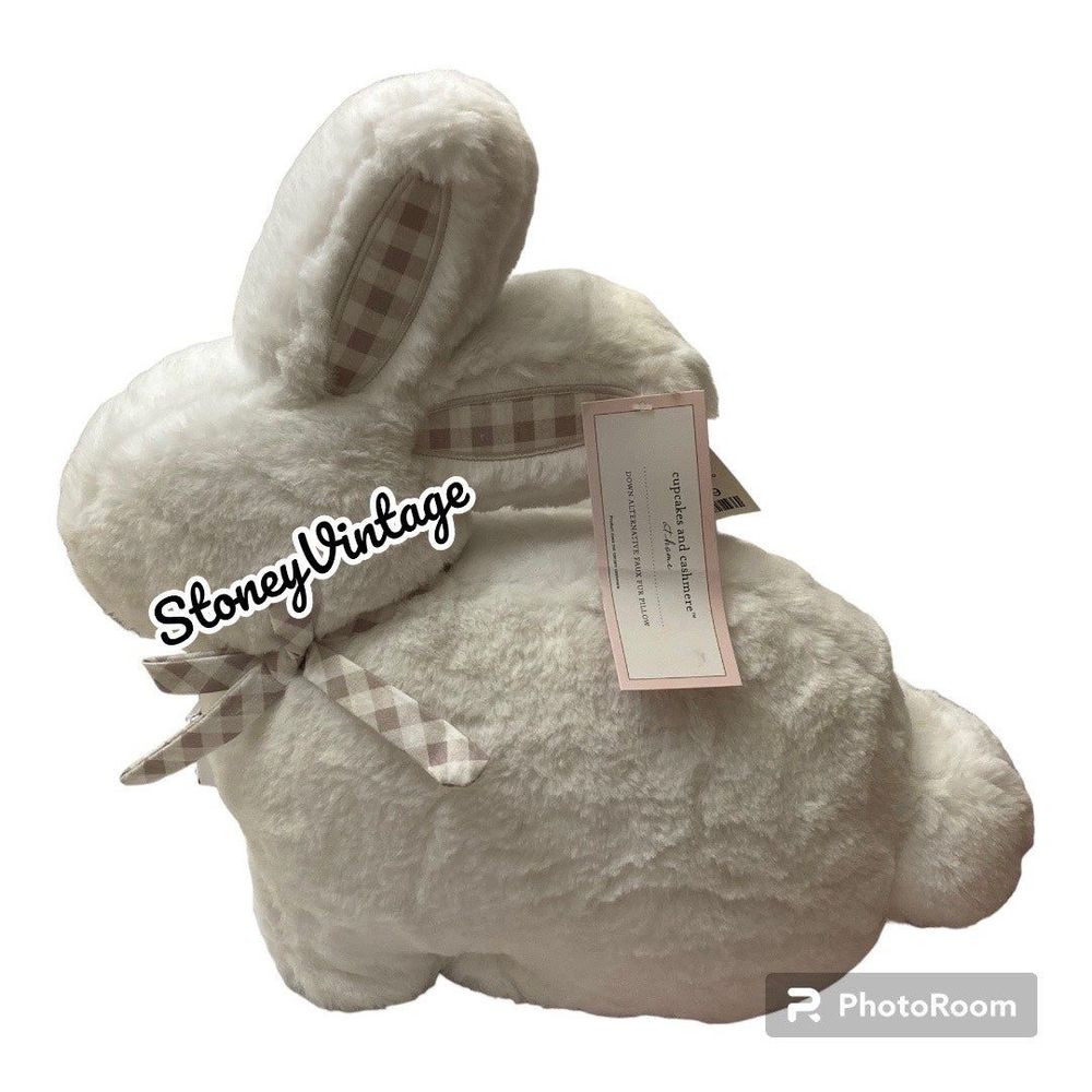 Cupcakes and Cashmere White Easter Bunny Pillow